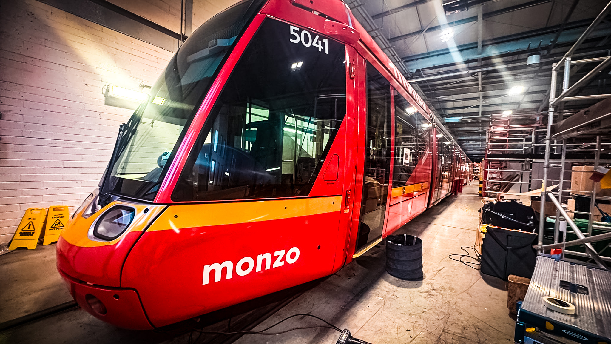 RAIL VEHICLE BRANDING colour change wrap applied to a tram or train vehicle